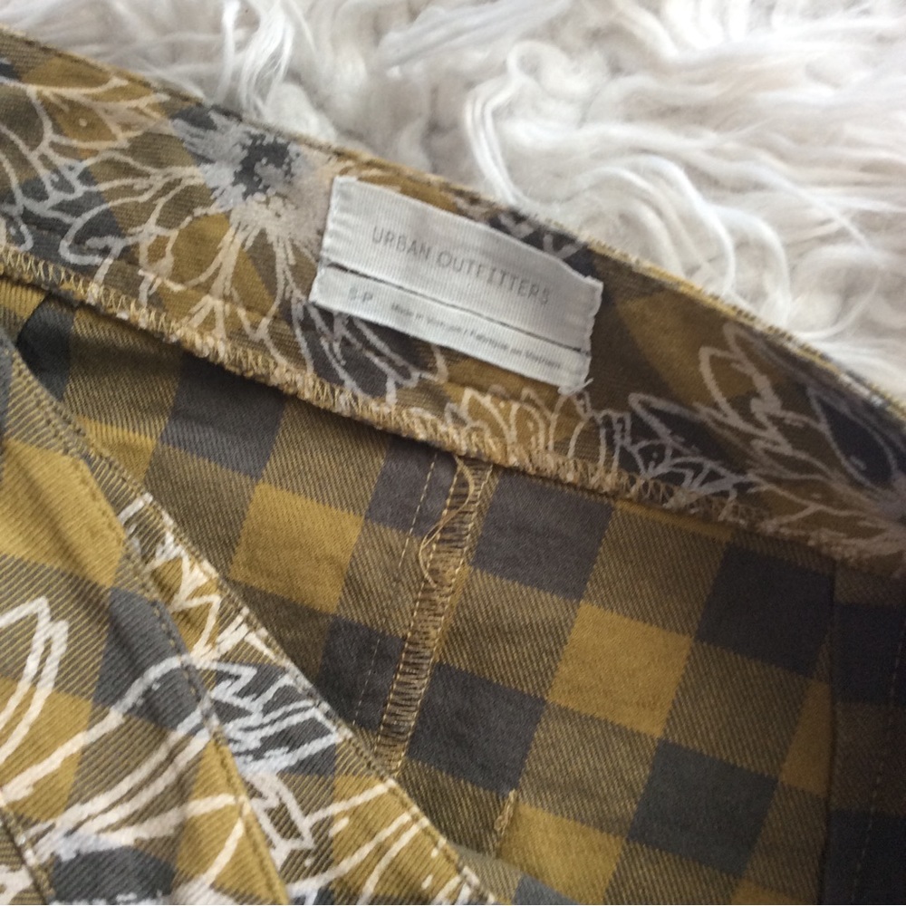 Urban Outfitters Buffalo Plaid Sunflower Mini Skirt - Picture 7 of 7